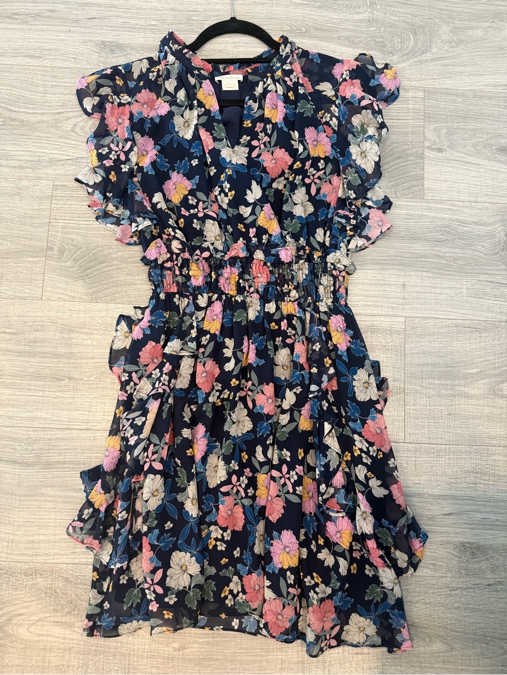 Shoshonna Mini dress navy floral 100% silk size 4